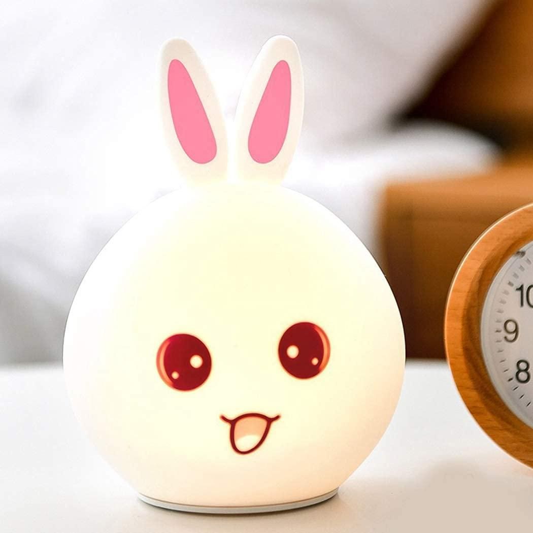 Adorable Rabbit Silicone Night Light with Touch Sensor | Shoppiso