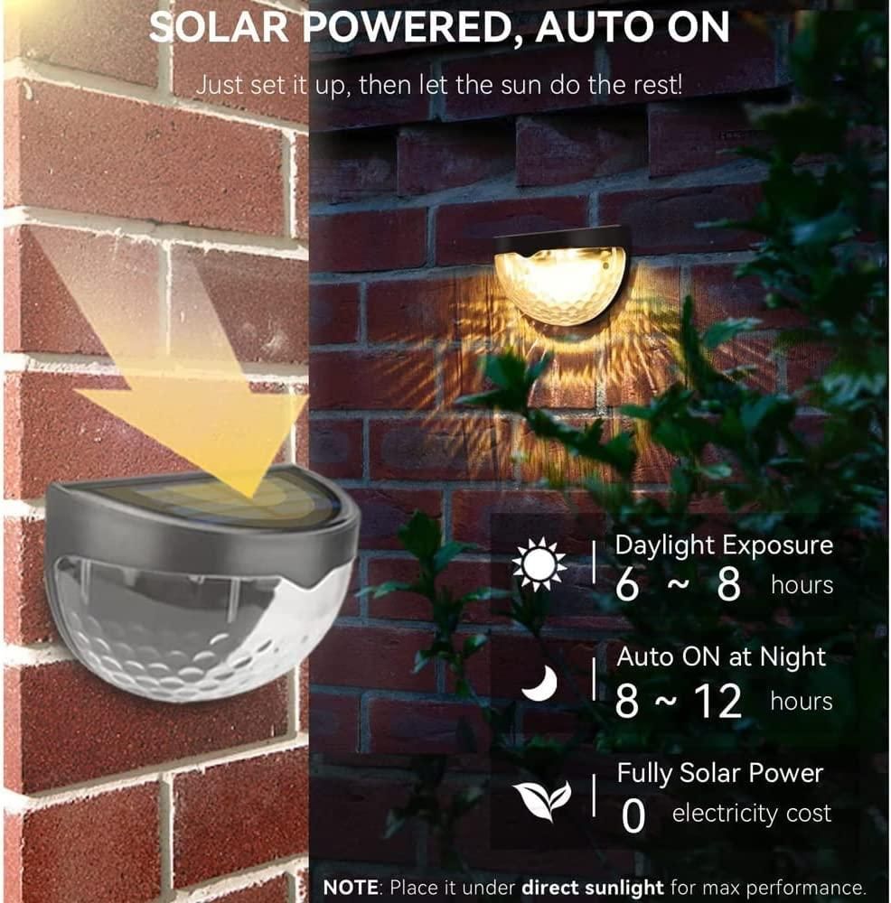 SolarGlow Modern Solar Fence Lights (Pack of 4) | Shoppiso