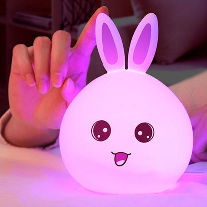 Adorable Rabbit Silicone Night Light with Touch Sensor | Shoppiso