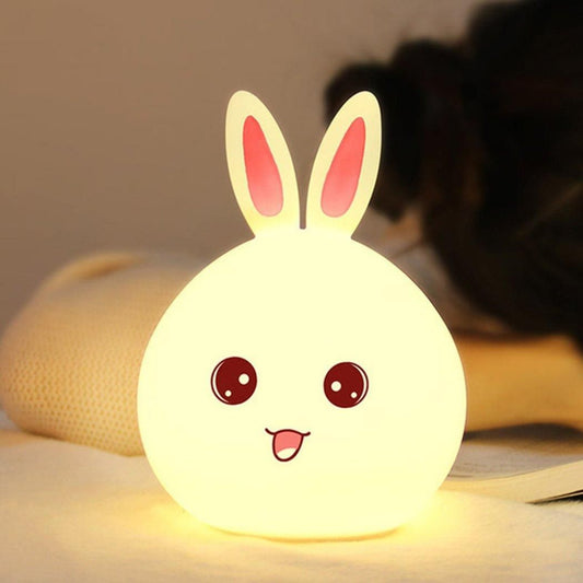 Adorable Rabbit Silicone Night Light with Touch Sensor | Shoppiso