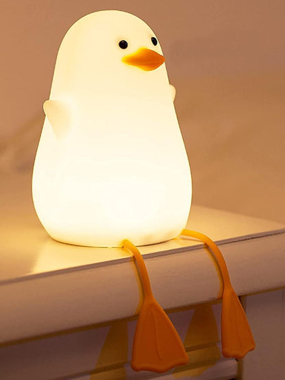 Adorable Duck Night Light Lamp – Touch-Control LED with Soft Silicone Shade | Shoppiso