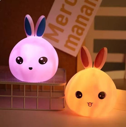 Adorable Rabbit Silicone Night Light with Touch Sensor | Shoppiso