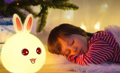 Adorable Rabbit Silicone Night Light with Touch Sensor | Shoppiso