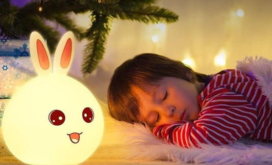 Adorable Rabbit Silicone Night Light with Touch Sensor | Shoppiso