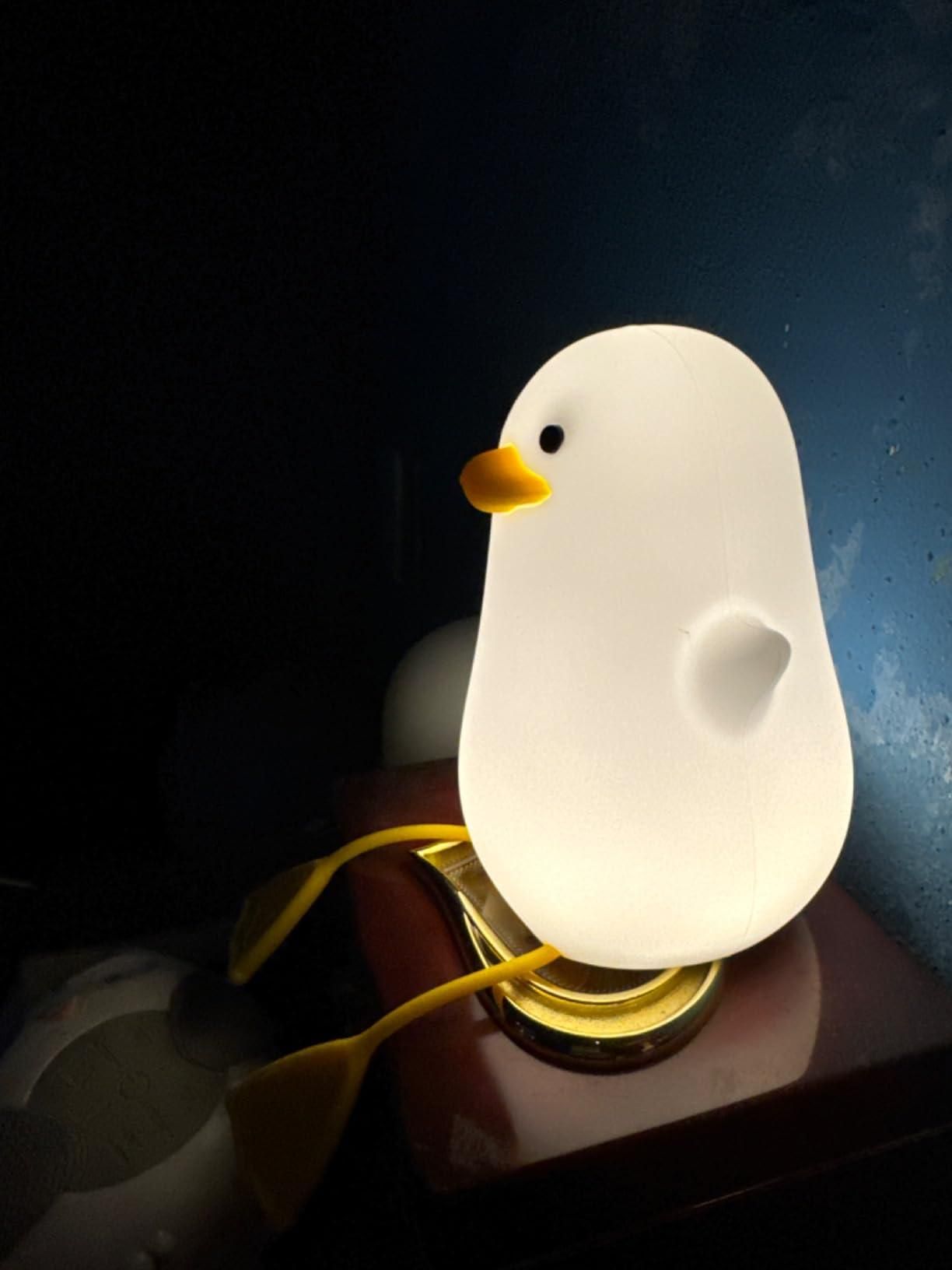 Adorable Duck Night Light Lamp – Touch-Control LED with Soft Silicone Shade | Shoppiso