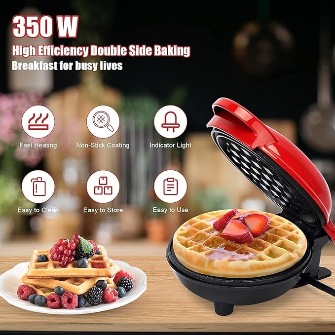 QuickBite Non-Stick Electric Waffle Maker | Shoppiso